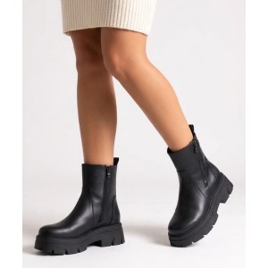 RAGAZZA Γυναικεία Μποτάκια 0259 leather μαύρο