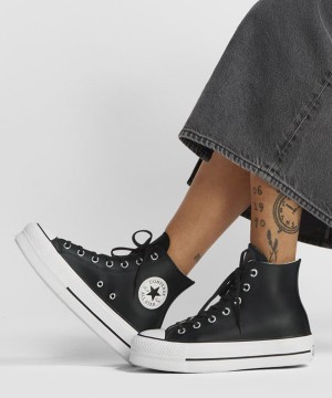 CONVERSE Chuck Taylor All Star Lift Platform Leather 561675C Black