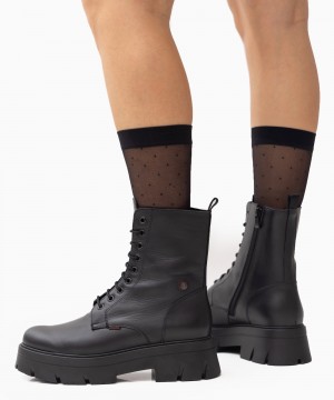 RAGAZZA Γυναικεία Μποτάκια 0258 leather μαύρο