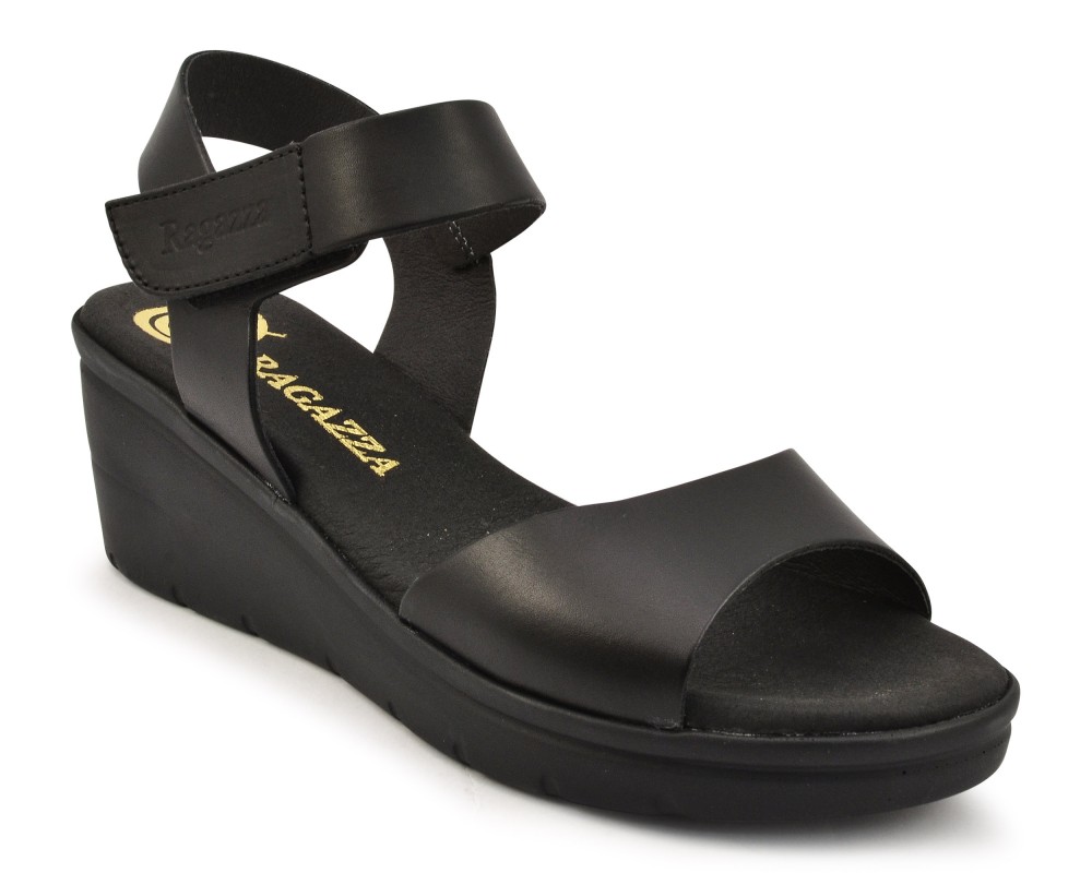 Καλοκαιρινές Πλατφόρμες Ragazza 0316 Leather μαύρο