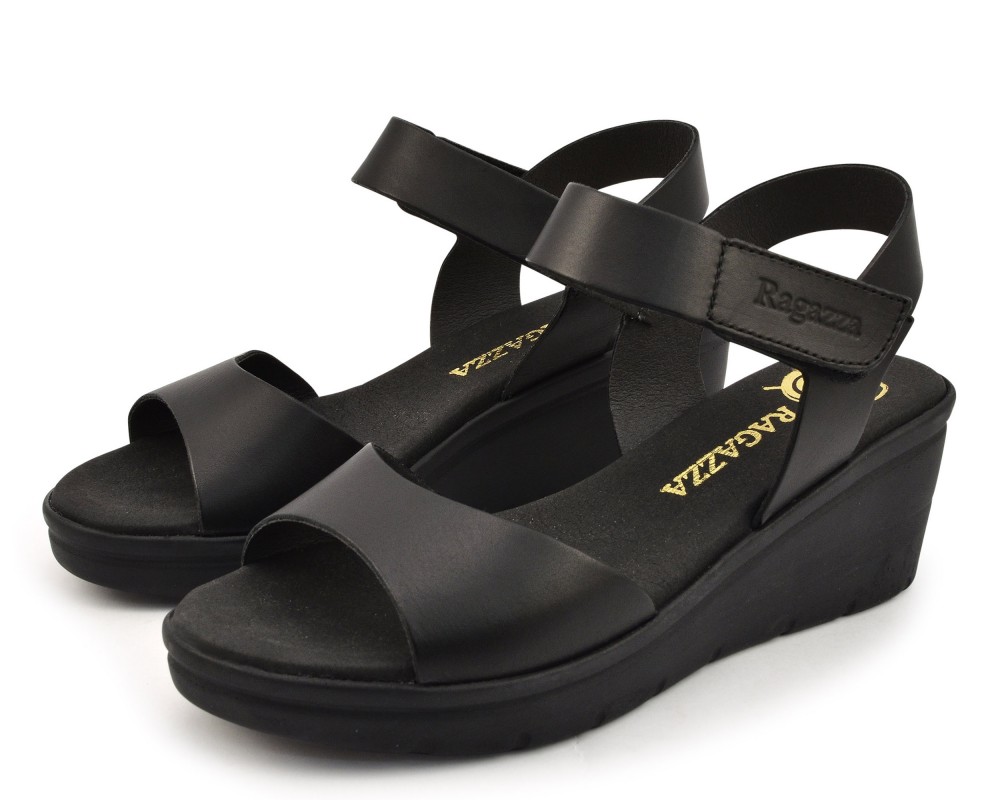 Καλοκαιρινές Πλατφόρμες Ragazza 0316 Leather μαύρο