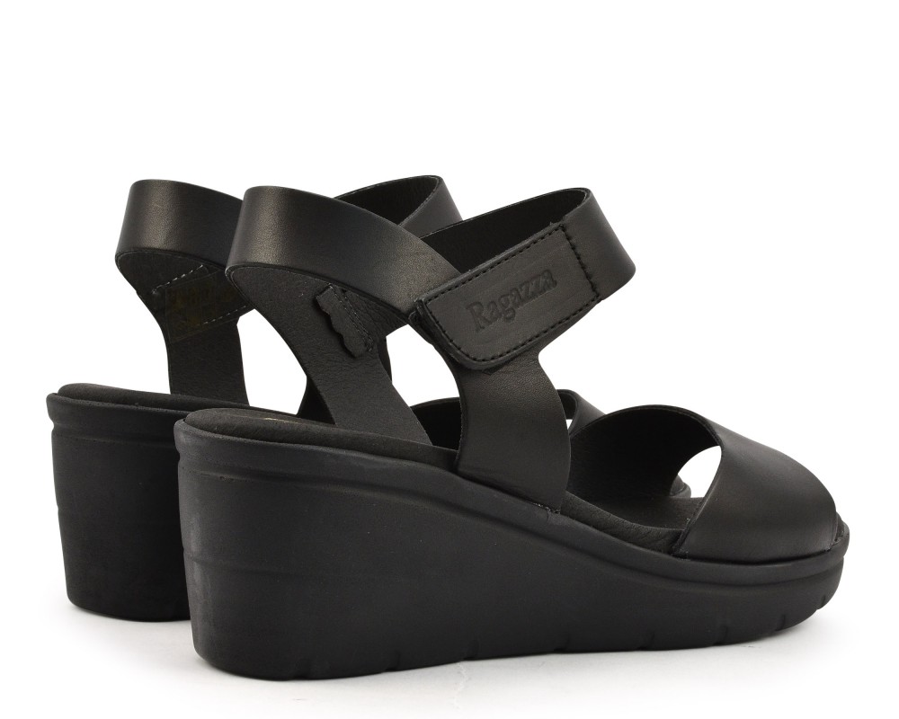 Καλοκαιρινές Πλατφόρμες Ragazza 0316 Leather μαύρο