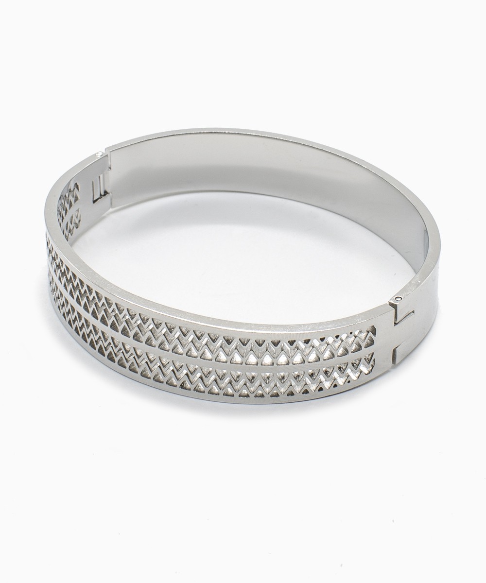 AMORINO Βραχιόλια ατσάλι K5424-10 ασήμι 