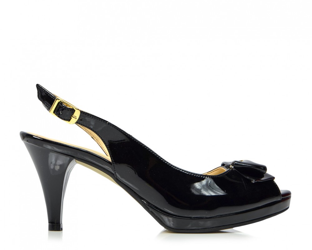 Peep Toe Ragazza 0881 μαύρο