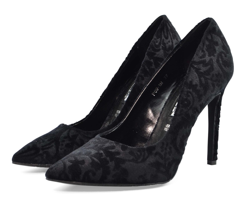 Γόβα Francesco Milano P09-1M βελούδο Black