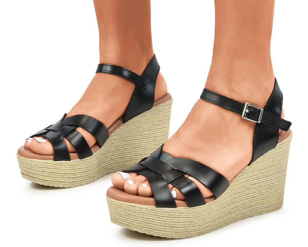 OH ! MY SANDALS 5036-9864 Leather μαύρο