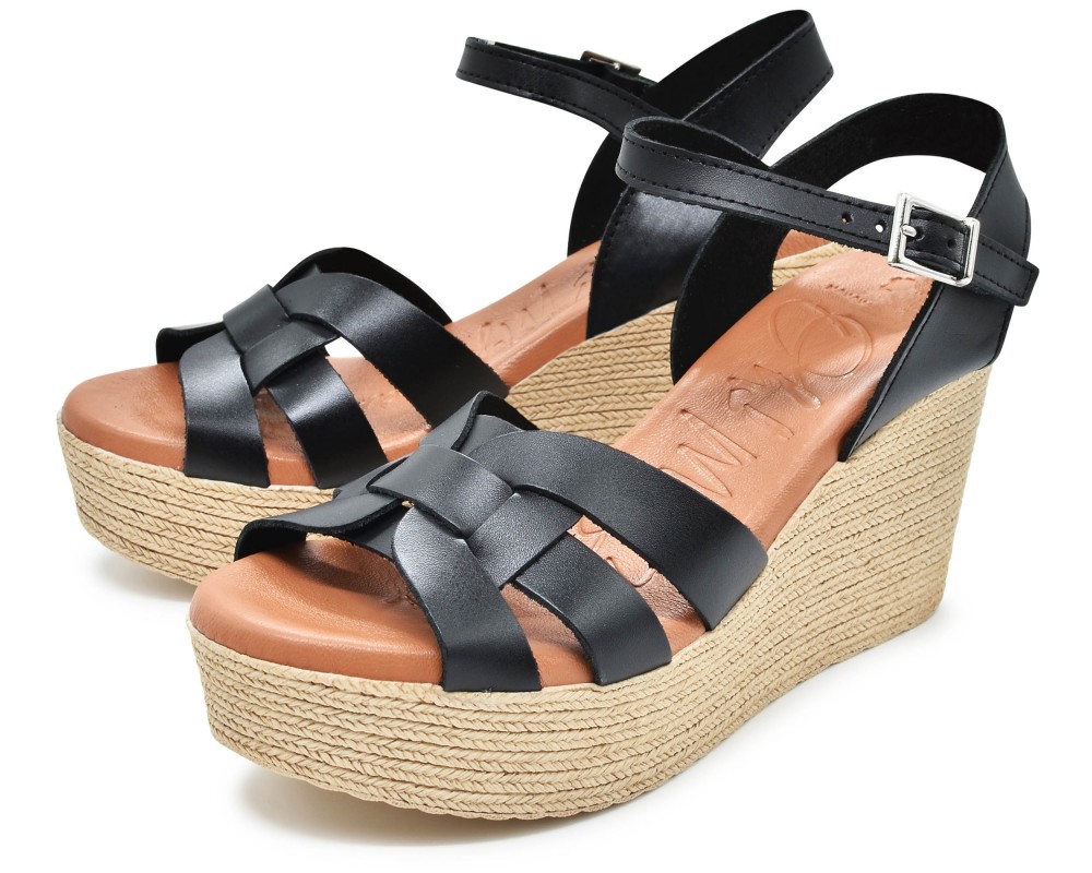 OH ! MY SANDALS 5036-9864 Leather μαύρο