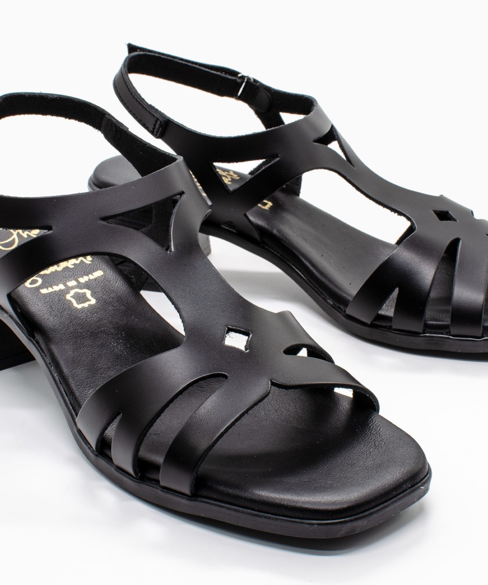 OH ! MY SANDALS Πέδιλο 5615-13416 Premium Leather Black