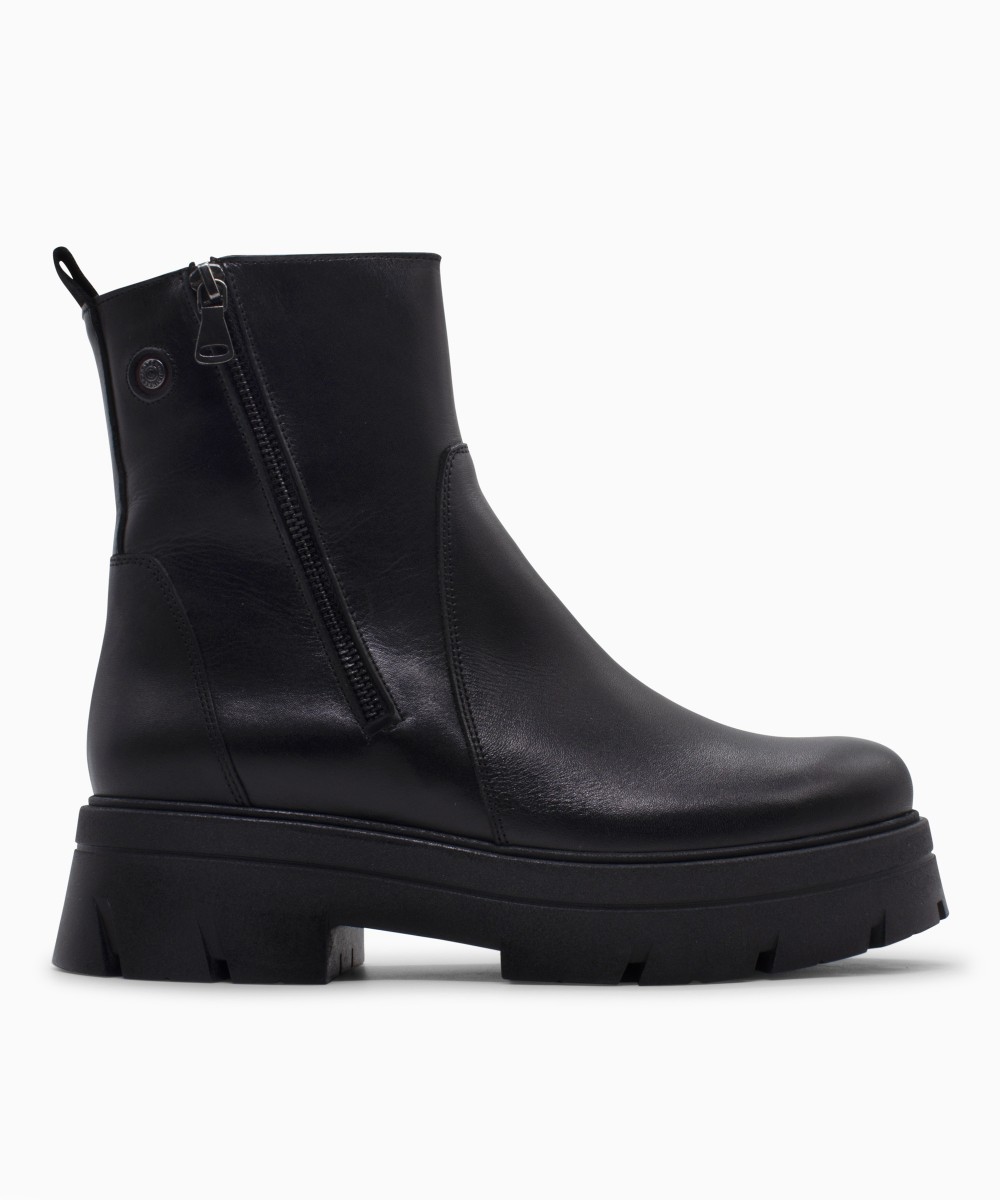 RAGAZZA Γυναικεία Μποτάκια 0259 leather μαύρο
