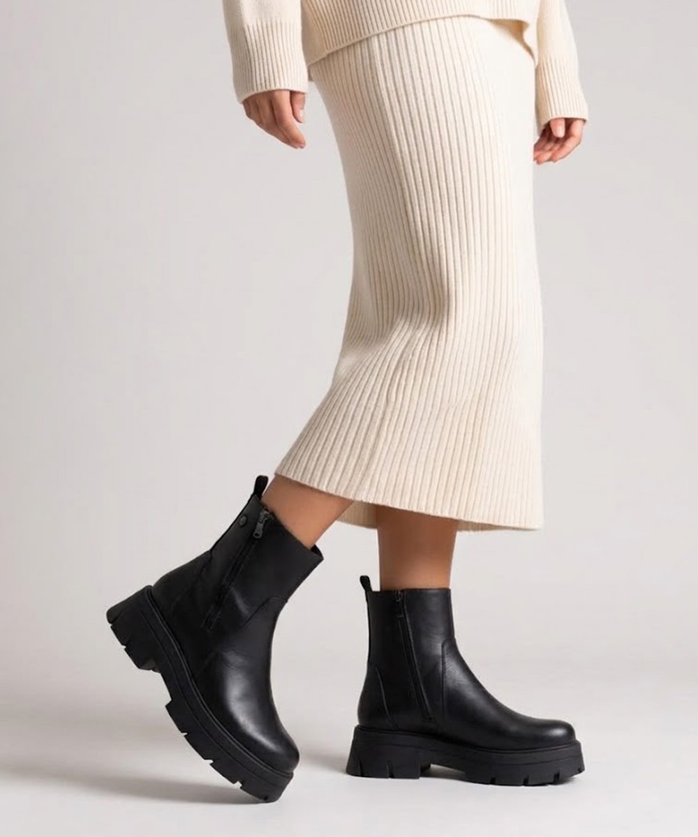 RAGAZZA Γυναικεία Μποτάκια 0259 leather μαύρο