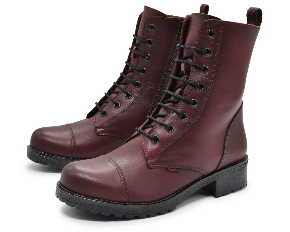 RAGAZZA Γυναικεία Μποτάκια 0266 leather μπορντό