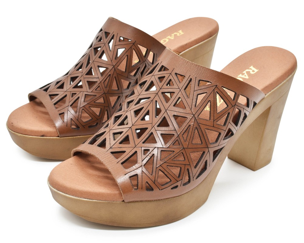 RAGAZZA Γυναικεία Πέδιλα 0333 Leather ταμπά 