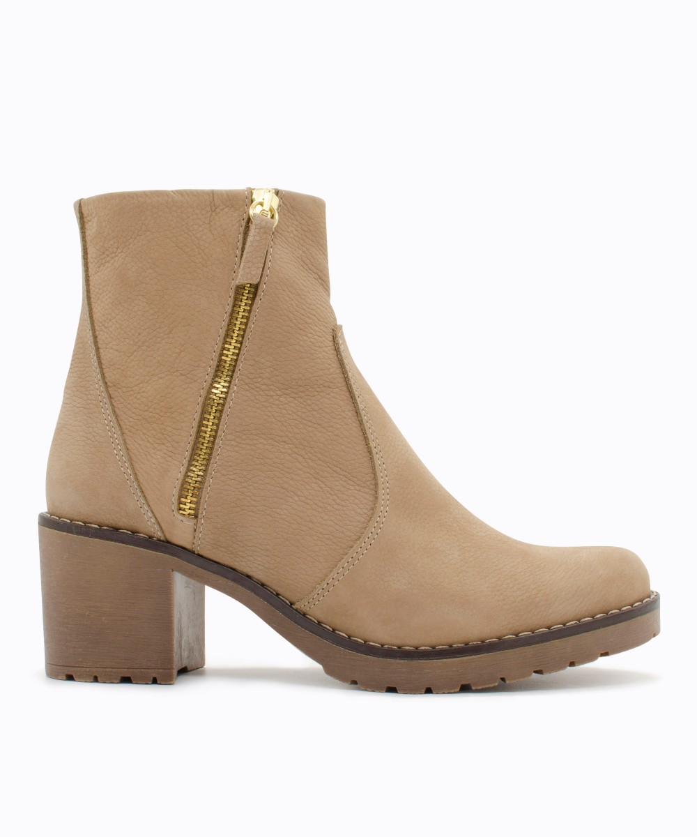 RAGAZZA Γυναικεία Μποτάκια 0578 Leather Μπεζ