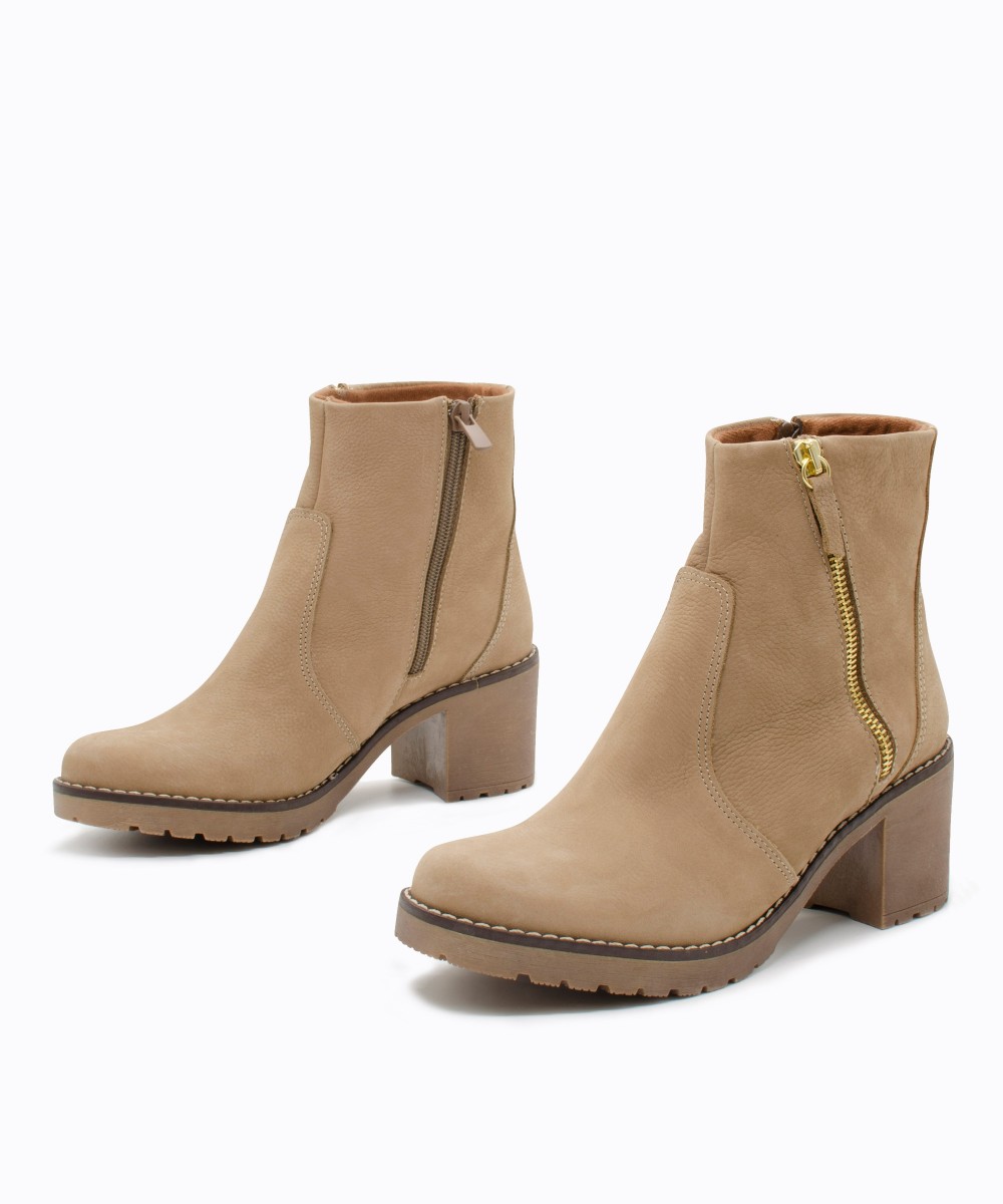 RAGAZZA Γυναικεία Μποτάκια 0578 Leather Μπεζ