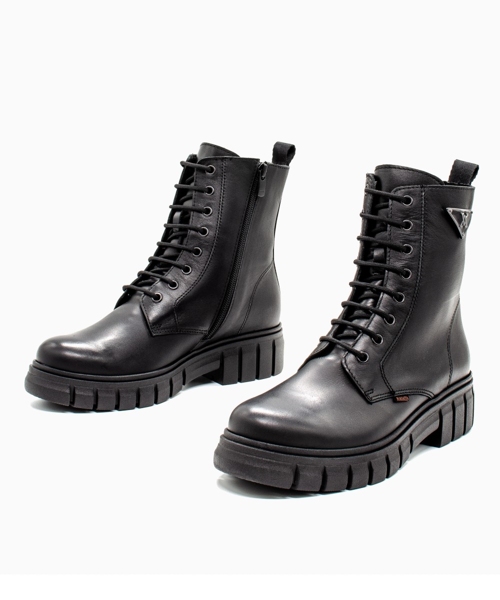 RAGAZZA Γυναικεία Μποτάκια 0663 leather μαύρο