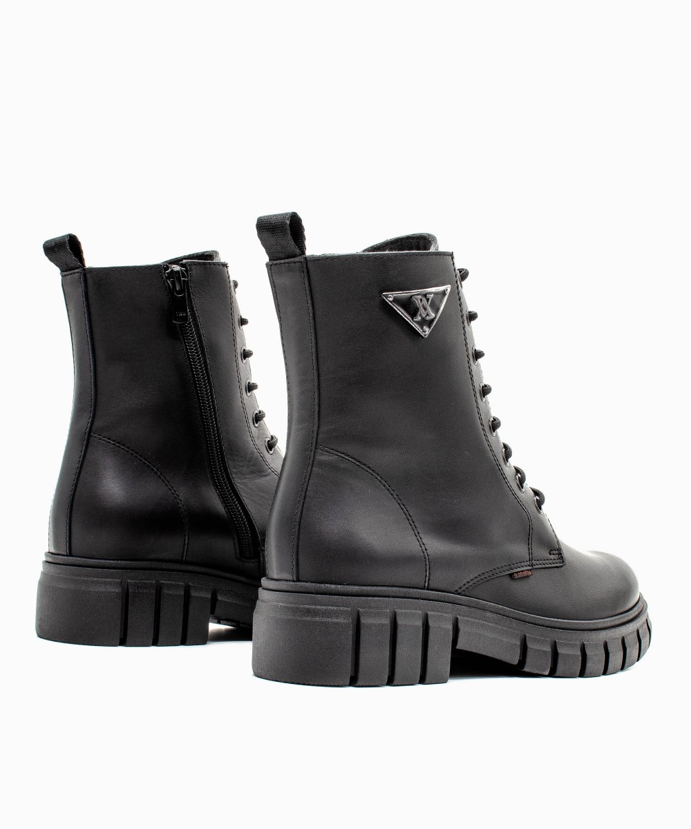 RAGAZZA Γυναικεία Μποτάκια 0663 leather μαύρο