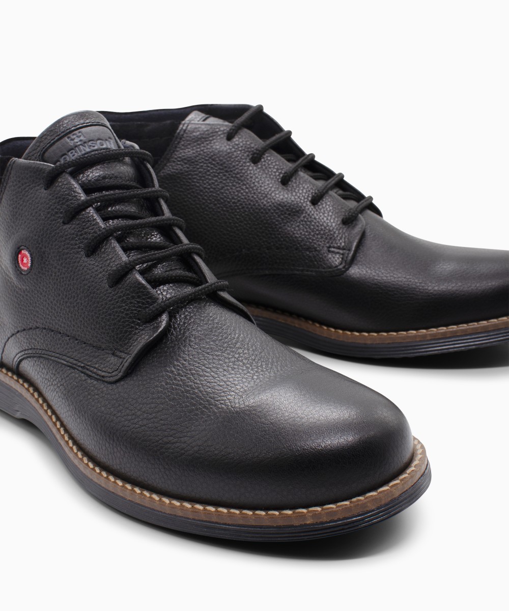 ROBINSON Μποτάκι 70371 Premium Leather Μαύρο