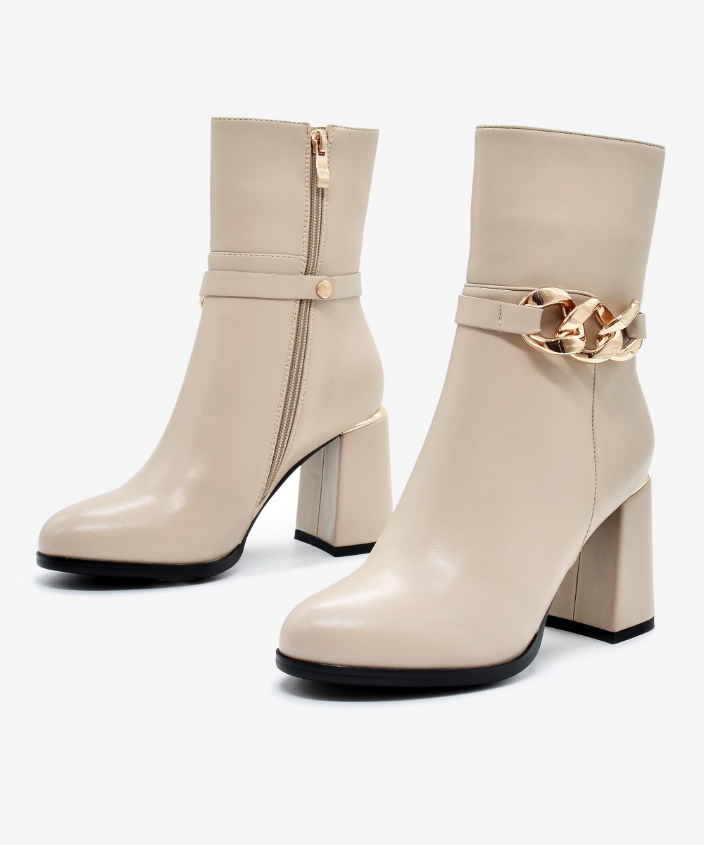 SEVEN Γυναικεία Μποτάκια P367V9324581 67V-932 Beige