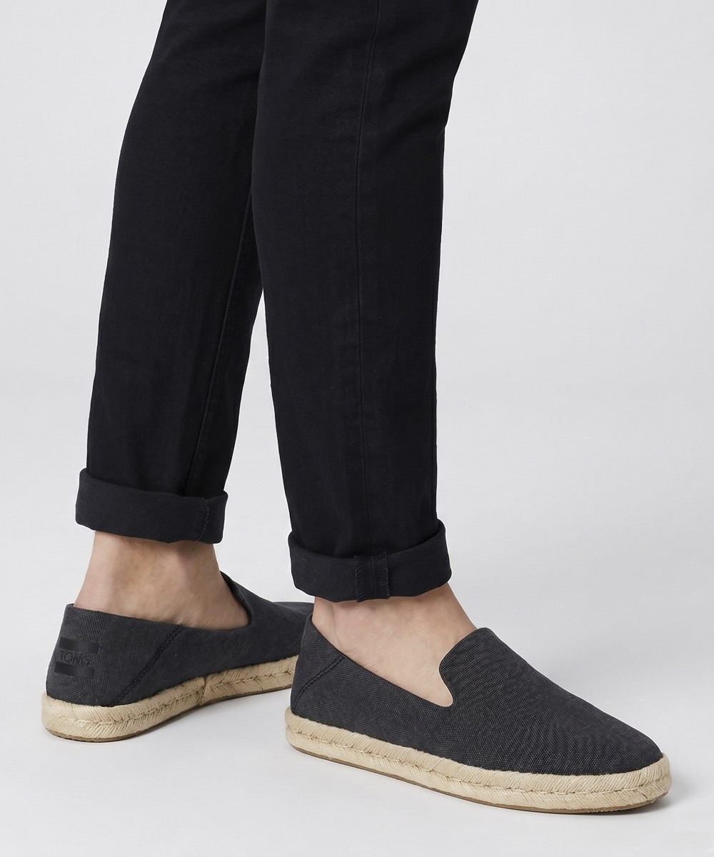 TOMS 10019869 Santiago Black Cotton Canvas