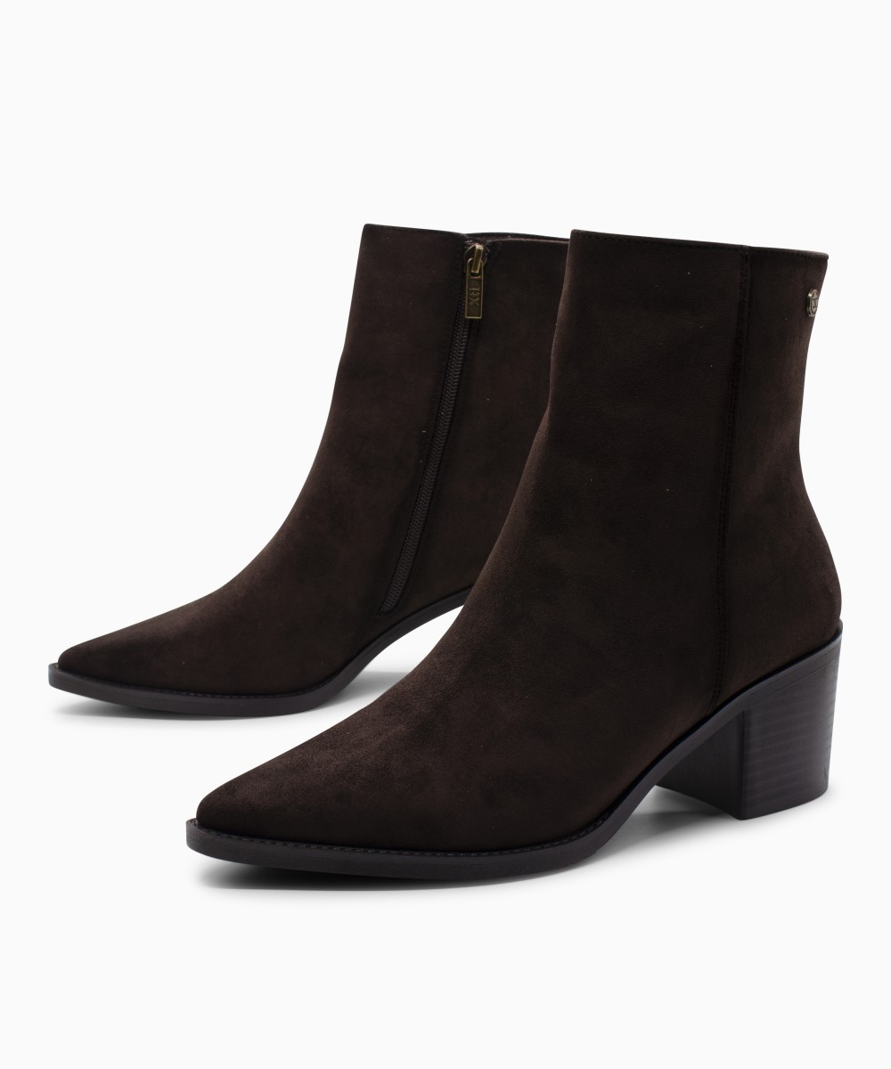 XTI Γυναικεία Μποτάκια 146509 leather Brown