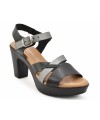Eva Frutos Πέδιλο 5845 Lam Premium Leather μαύρο ασήμι 