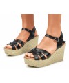 OH ! MY SANDALS 5036-9864 Leather μαύρο