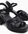 OH ! MY SANDALS 5937-17045 Leather μαύρο