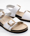 TAKE ME Γυναικεία Σανδάλια DEN2401-011 4674 Leather Λευκό