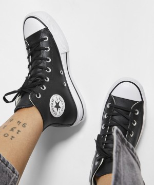 CONVERSE Chuck Taylor All Star Lift Platform Leather 561675C Black