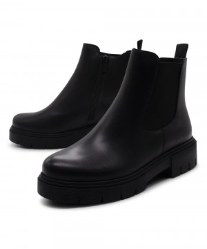 RAGAZZA Γυναικεία Μποτάκια 0423 leather μαύρο