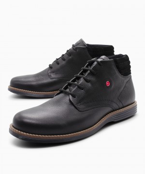 ROBINSON Μποτάκι 70371 Premium Leather Μαύρο