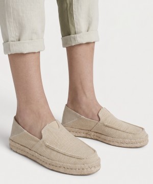 TOMS 10023166 Alonso Loafer Rope Natural Undyed Heritage Canvas Suede