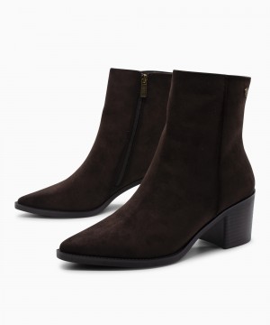 XTI Γυναικεία Μποτάκια 146509 leather Brown
